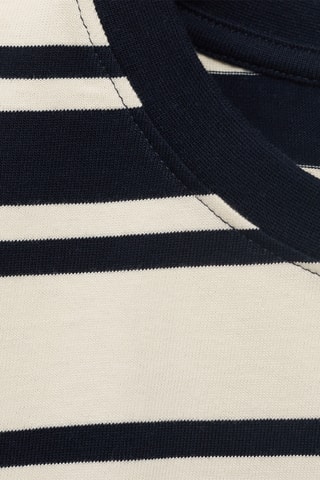 T-shirt coton col contrastant - Écru