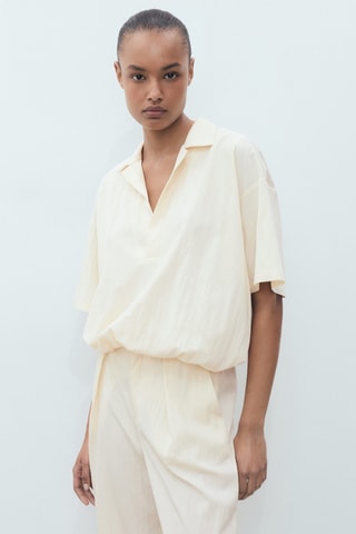 Pantalon 7/8 texture - Beige