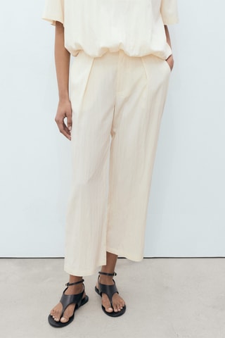 Pantalon 7/8 texture - Beige