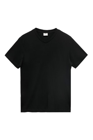 T-shirt col en V - Noir