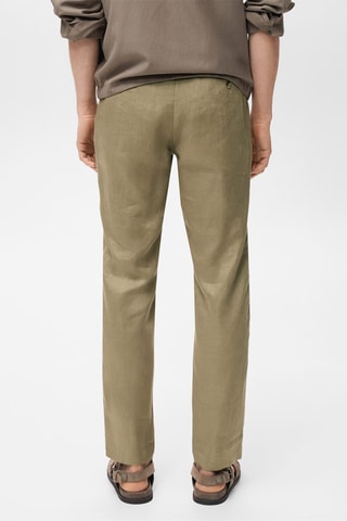Pantalon 100 % lin slim fit - Kaki