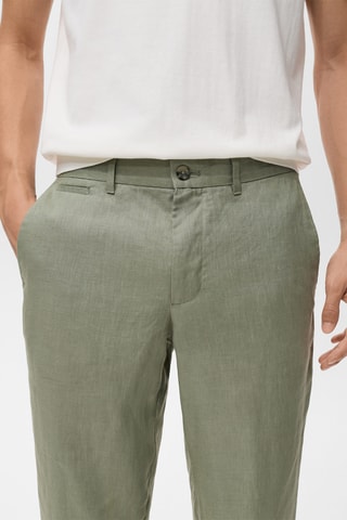 Pantalon 100 % lin slim fit - Vert
