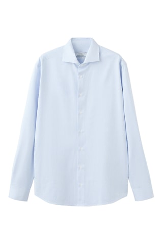 Chemise costume rayures slim-fit coton Giza - Ciel