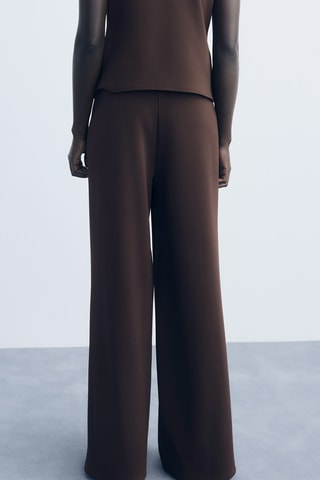 Pantalon droit taille élastique - Marron