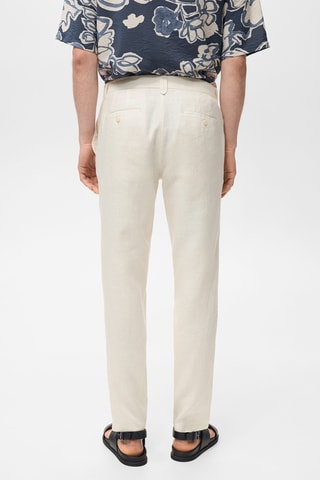 Pantalon 100 % lin slim fit - Blanc