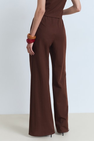 Pantalon droit fluide - Marron