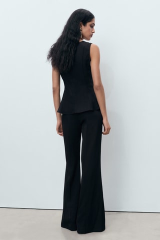 Top péplum lyocell - Noir