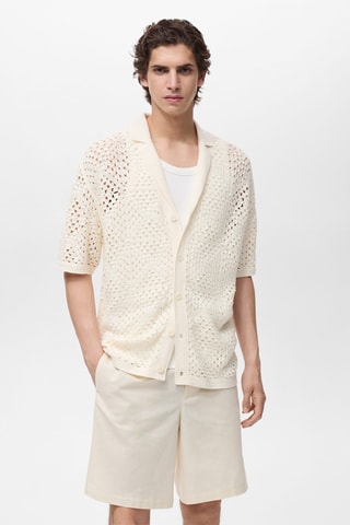 Chemise bowling structurée crochet - Blanc