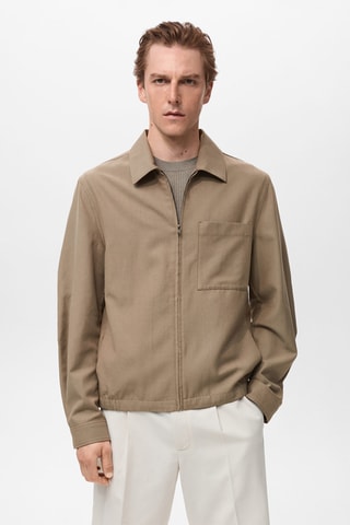 Veste lyocell poches - Marron