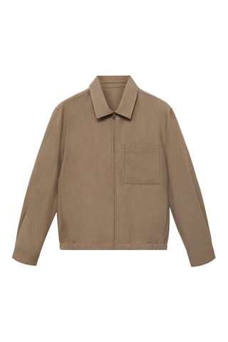 Veste lyocell poches - Marron