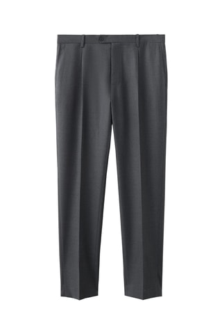 Pantalon costume flanelle 100 % laine italienne - Gris foncé