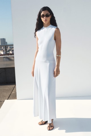 Robe longue combinée - Blanc