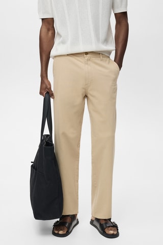 Jean en coton et lin regular-fit - Beige