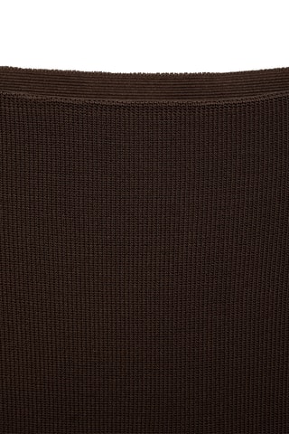 Jupe midi maille fine - Marron
