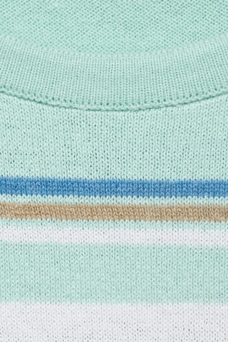 Pull à manches courtes à rayures combinées - Vert