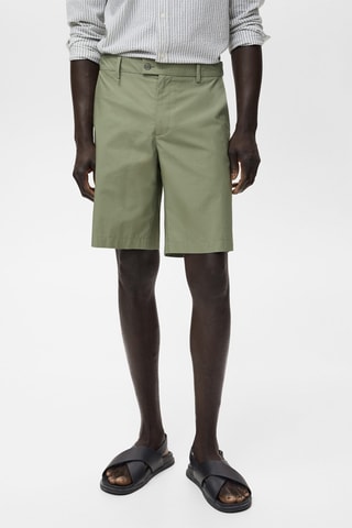 Bermuda en coton élastique intérieur - Vert