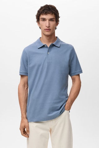 Polo regular-fit piqué coton - Bleu