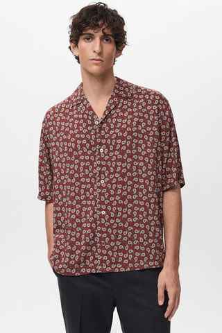 Chemise regular-fit fluide imprimée - Rouge