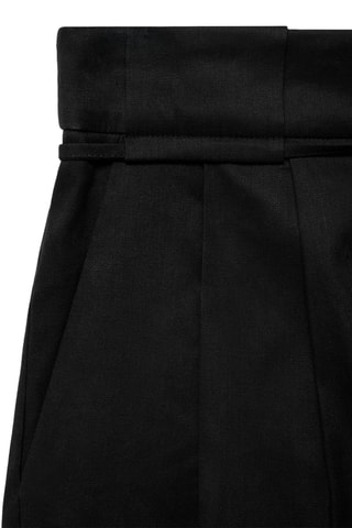 Short lin ceinture à nœud - Noir