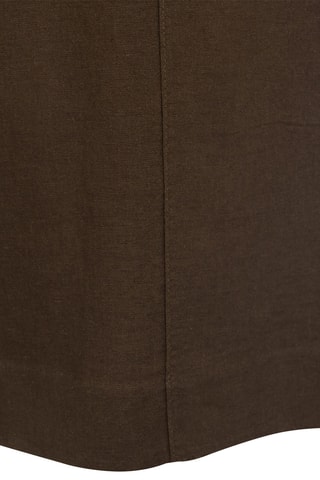 Pantalon lin taille élastique - Marron