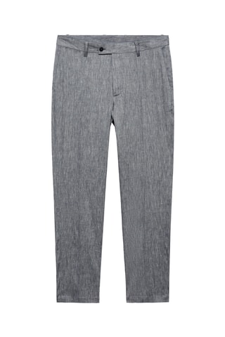 Pantalon lin slim fit - Bleu marine
