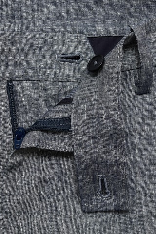 Pantalon lin slim fit - Bleu marine