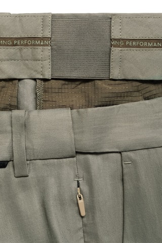 Pantalon lin à pinces - Vert
