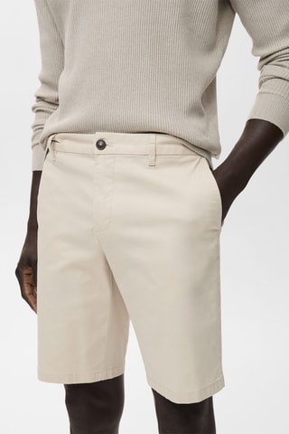 Bermuda slim-fit chino coton - Beige