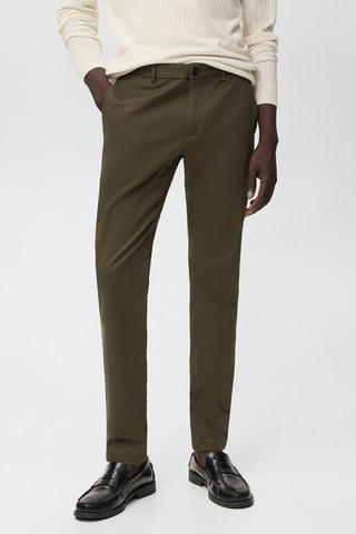 Pantalon Barna slim-fit en sergé - Kaki