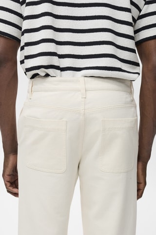 Jean en coton et lin regular-fit - Blanc