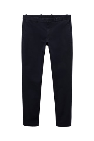 Pantalon Barna slim-fit en sergé - Bleu marine
