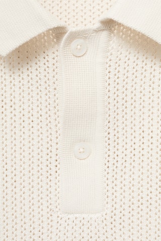 Polo maille ajourée coton - Blanc