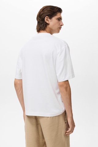 T-shirt 100 % coton boxy-fit avec poche - Blanc