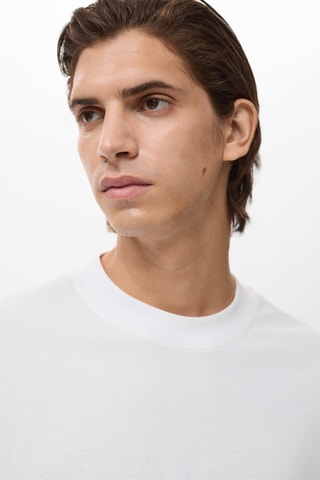 T-shirt 100 % coton boxy-fit avec poche - Blanc