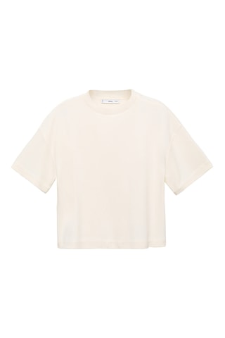 T-shirt coton manches courtes - Écru