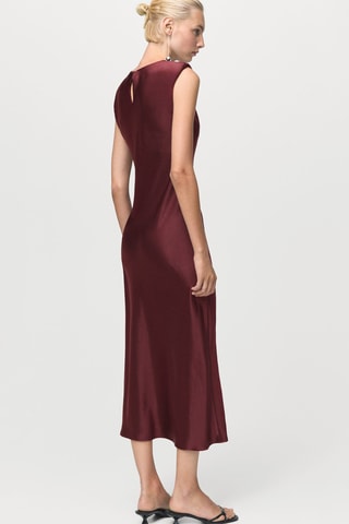 Robe satinée ajustée - Bordeaux