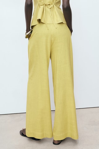 Pantalon costume droit rayures - Jaune