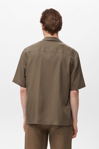Chemise regular-fit Lyocell - Marron