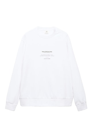 Sweat-shirt 100 % coton texte - Blanc