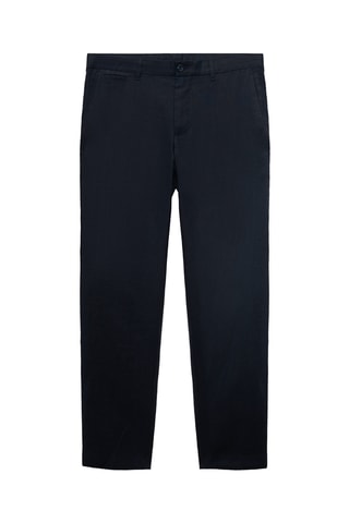 Pantalon 100 % lin slim fit - Bleu marine