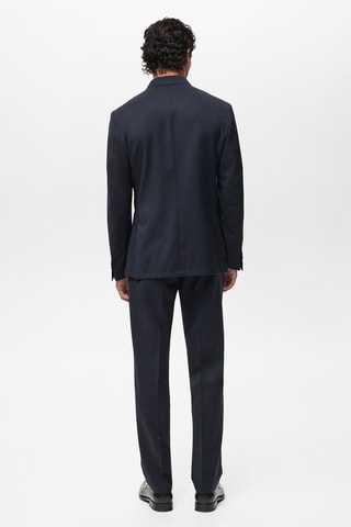 Veste costume croisée 100 % laine froide - Bleu