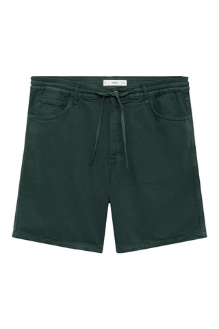 Bermuda jean cordon - Vert foncé