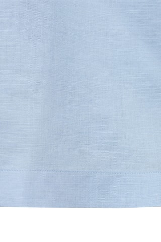 Chemise lin manches courtes - Bleu