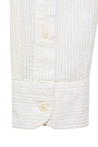 Chemise seersucker rayures - Beige