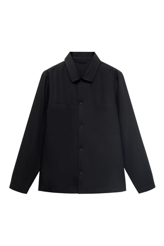 Veste en lin mélangé avec boutons - Noir
