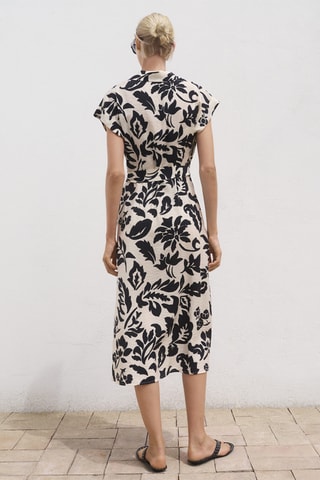 Robe chemisier imprimé floral - Blanc
