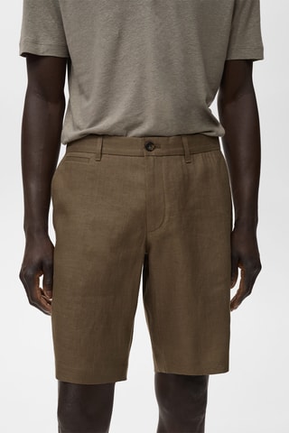 Bermuda slim-fit 100 % lin - Vert