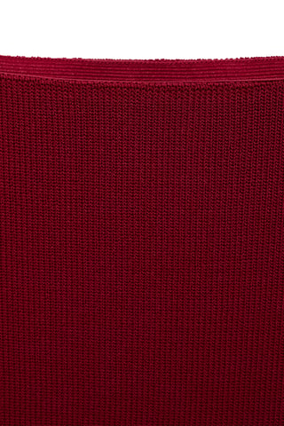Jupe midi maille fine - Bordeaux