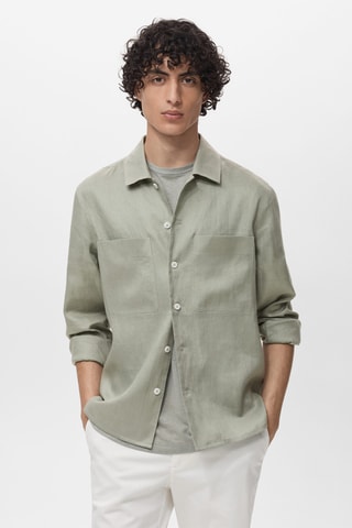 Surchemise 100 % lin légère - Vert