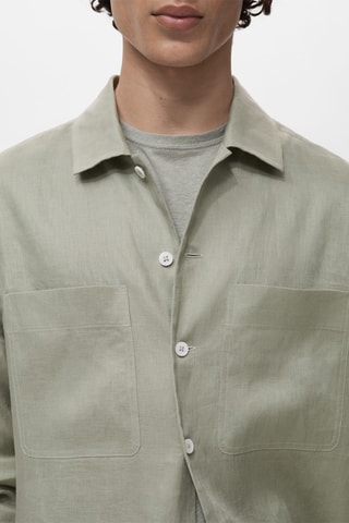 Surchemise 100 % lin légère - Vert